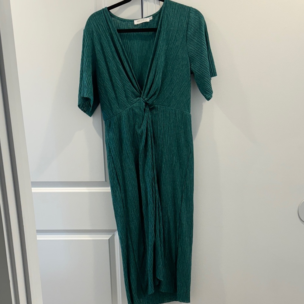 All in Favor Teal Midi Dress